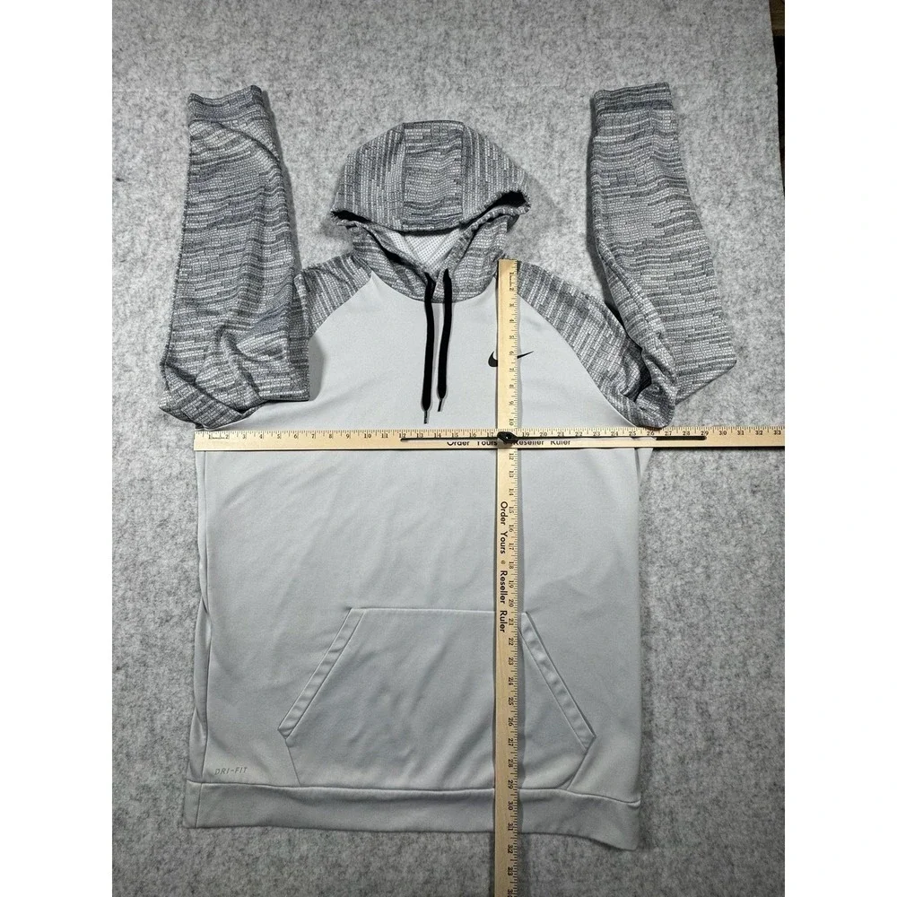 Nike Dri-FIT Hoodie Mens 2XLT Gray Fleece Pullover Sweatshirt 860483-043